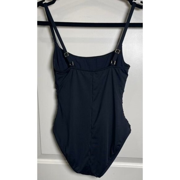 La Blanca Womens Black Adjustable Straps One-Piece Swimsuit Sz 6 Beach Sleek - Picture 2 of 6